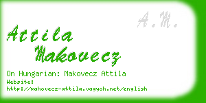 attila makovecz business card